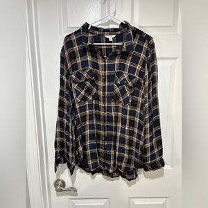 Terra & Sky Plaid Button-Up Shirt